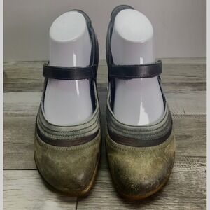 Naot Grey Leather Mary Jane Comfort Flats 262445 EU 39 US 8
